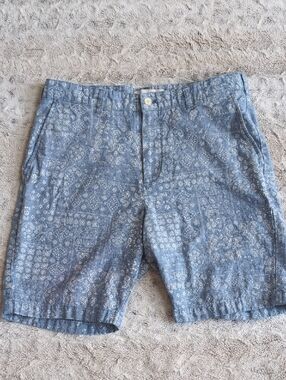 Jos. A. Bank Linen Cotton Comfort Bandana Print Shorts